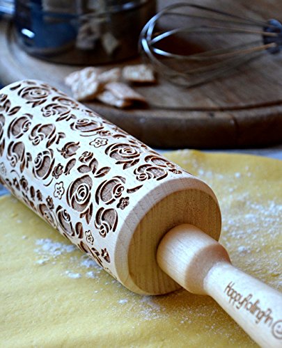 Dachshund Dog Pattern Wooden Engraved Rolling Pin for baking classic- By Enjoy The Wood - Rolling Pin engraved Sugar Cookies Gift for Her Small decorative