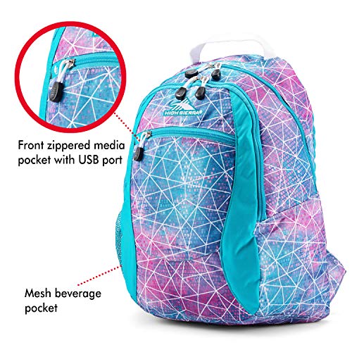 image for High Sierra Unisex Curve Backpack, Lightweight and Stylish Bookbag Bac