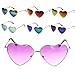 FUNOC Retro Metal Frame Heart Shaped Shape Gradient Sunglasses Eyewear