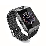 Aosmart Black Bluetooth Touch Screen Smart Wrist Watch Phone Mate with Camera