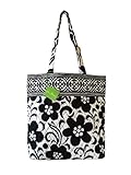 Vera Bradley Tote in Night & Day with Solid Black Interior