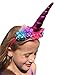 DELUXE Pink Unicorn Horn Headband Adults Kids with Rose, Flower & Ears for Girls, Halloween, Costume, Cosplay