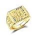 OPK Jewelry 18k Gold Plated Carving Ring Property in Chinese Adjustable