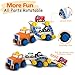 Tiny Land Car for Boy 2+ Years Old Toddler Tool Set- 55 Pcs STEM Toy Wooden Building Set with Screwdriver and Wrench - Rescue Trailer Plus Fire Truck, Police Car & Ambulance
