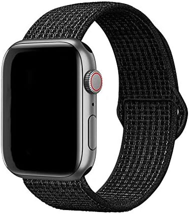 MadeforOnline : Nylon Sport Loop Band Compatible with Apple Watch 44mm 42mm 40mm 38mm, Adjustable Closure Wrist Strap Replacement Band for iWatch, Nike+, Series 4, 3, 2, 1