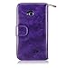 LG L70 Case - Cellularvilla Pu Leather Flip Wallet Bag Pouch Case with Credit Card Slots Pockets & Detachable Back Cover For LG Optimus L70 (MetroPCS) MS323 / Exceed II VS450 / Dual D325 (Purple 1)