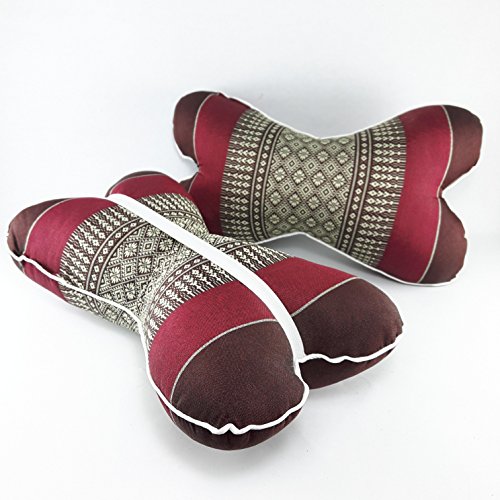 The Pillow Headrest Neck Bone Shape Thai Craft Style Car Rest Neck Support Cushion Rocking Chair Watching Relax - Thumbnail 2