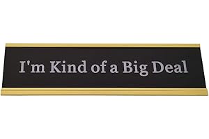 ICOMECN I Am Kind of A Big Deal Funny Desk Plate Sign 2" × 8" (Gold Holder)