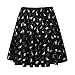 Fancyqube Women's Elastic Waist Cute Dinosaur Print Flared Mini Skirt Black XL