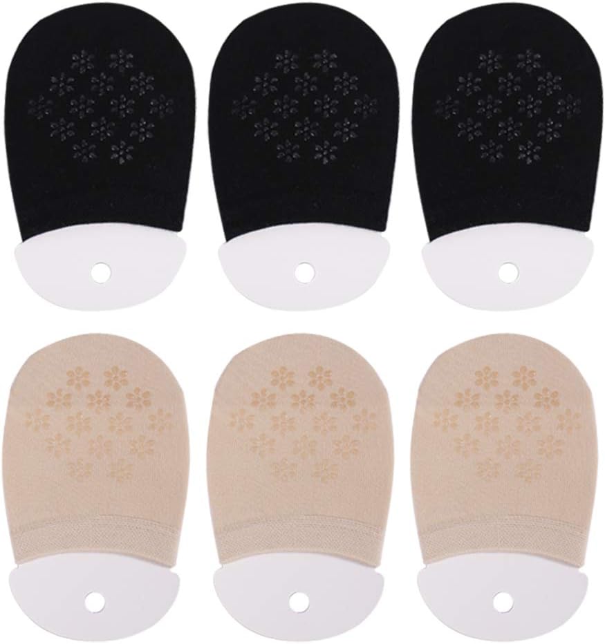 Puimentiua 1/3/6 pairs Women's Low Cut Socks No Show Toe Cover Half Socks Invisible Cotton Toe Topper Liner
