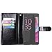 Xperia XA Ultra Case, Linkertech Magnetic Detachable 2 in 1 Leather Wallet Flip Pouch Case Cover with 12 Card Slots and Wrist Strap for Sony Xperia XA Ultra/Xperia C6 (Black)