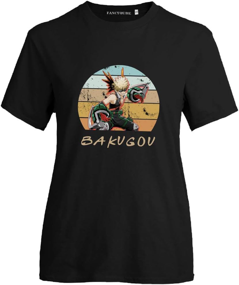 My Hero Academia T-Shirt, Japanese Anime Short-Sleeve Crewneck T-Shirts for Girls and Women