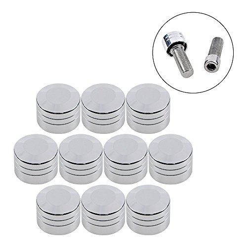 image for Anzio 10pcs Chromed CNC Aluminum Push-On Topper 7/16