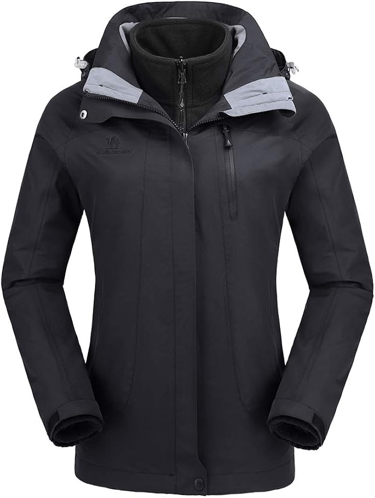 Amazon.com: CAMEL CROWN Waterproof Ski Jacket 3-in-1 Womens Outdoor Mountain Windproof Fleece 