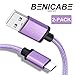 Samsung Galaxy S8 Charger, Benicabe (2-Pack 6FT) USB Type C Fast Charging Cable Nylon Braided Cord for Samsung S10, S9 S9 Plus Note 8, Pixel 2, LG V20 (6FT 2-Pack, Ultra Purple)