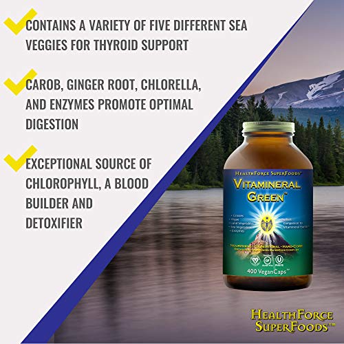 image for HealthForce SuperFoods Vitamineral Green - 400 Vegan Capsules - All Na