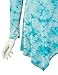 Lock and Love LL WT1062 Womens V Neck Long Sleeve Tie Dye Handkerchief Hem Tunic XL Aqua