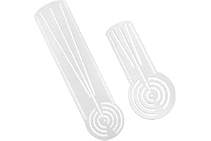 SHINEOFI 2pcs Mandala Acrylic Drawing Rulers with Protractor Template and Circle Stencil for Artists