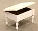 Frenchi Home Furnishing Footstool with Storage, White finish with dark beige cover