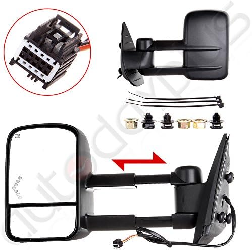 Scitoo Power Heated For 07-13 Chevy/GMC Silverado/Sierra Truck Side Mirror w/Arrow Signal Light Towing Mirrors Pair(Just 07 NEW Body Style)