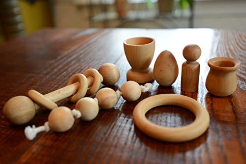 Wood Baby Toy Gift Set - Montessori & Waldorf Inspired