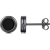 Black Onyx Earrings 925 Sterling Silver Celtic Viking Earrings Zircon Stud Earrings Hypoallergenic Punk Gothic Jewelry Gifts for Women Men