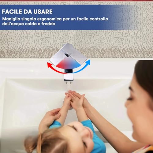 Single Lever Chrome Basin Tap Mixer Tap for Bathroom with Spout Height of 110 mm with Anti-Limescale Aerator and Ceramic Cartridge, Modern Design, Lead-Free