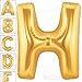 AFTERLOON® 40 Inch Giant Jumbo Helium Foil Mylar Alphabet Balloons for Graduation Anniversary Celebration Bridal Shower Wedding Birthday Party Decorations, Premium Quality, Matte Gold, Letter H