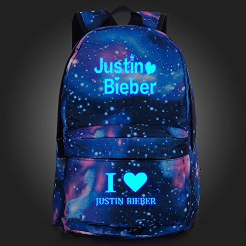Justin Bieber Luminated Women Men Student schoolbag backpack Handbag Bookbag