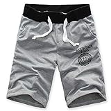 Bestpriceam® Men's Cotton Shorts Pants Gym Shorts Casual (L, Grey)