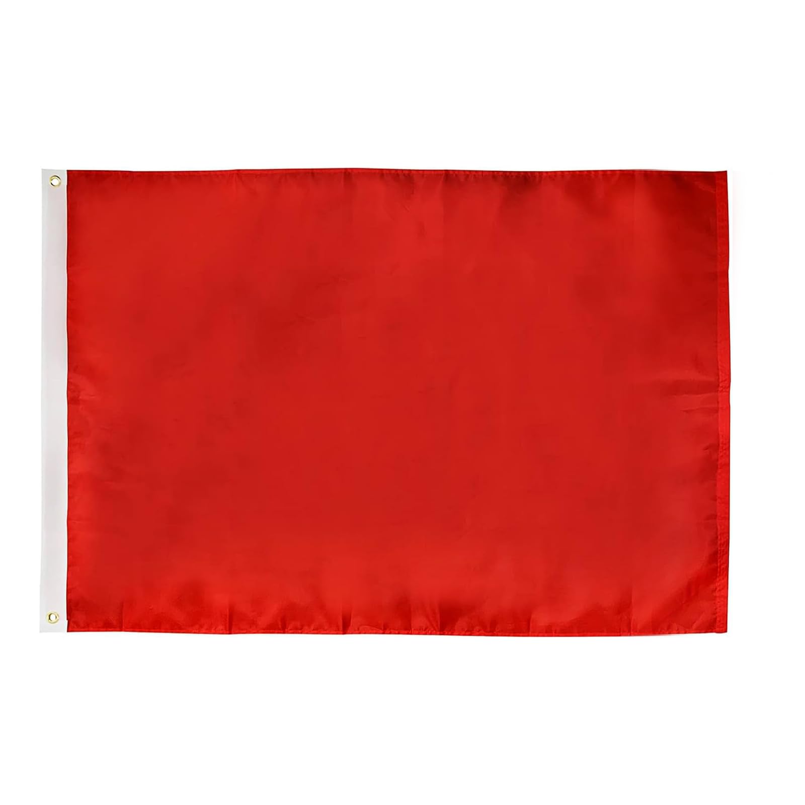 Photo 1 of FLAGPARK Red Flags 2x3 Feet Solid Red Flag Nylon Heavy Duty DIY Pure Flag to Create Your Own Custom - Two Strong Brass Gromments 4 Sewn Stripes Garden Backyard Playground Decoration Indoor Outdoor Banner