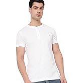 Tommy Hilfiger Denim Men's Essential Cotton Short Sleeved Henley T-Shirt (White, L)