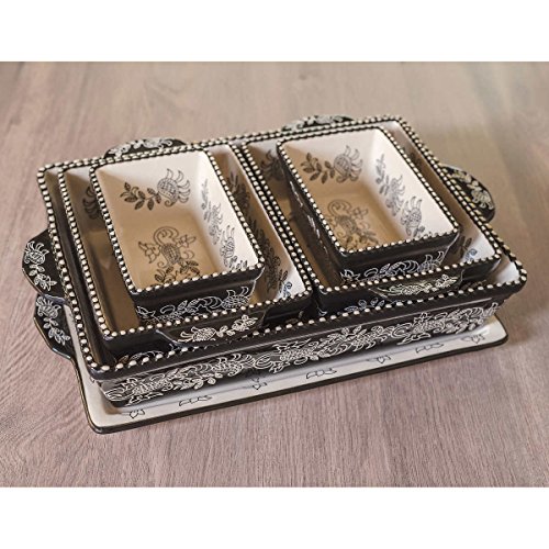 Baum Dishwasher Safe Ceramic Serveware/Bakeware in Black, 6Piece Oven