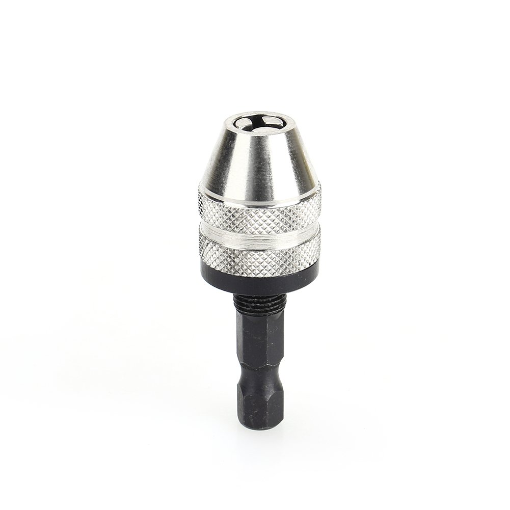 ASHATA 0.3-3.6mm Keyless Drill Chuck Conversion Tool 1/4 inch Hex Shank Adapter Impact Drill Chuck Converter