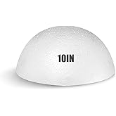 Styrofoam Half Balls 10 Inch,1PC Large White Half Foam Balls for Crafts | DIY Craft Giant Foam Balls for Home and School,Smooth Solid Round Balls (Half styrofoam-10in-1pc)