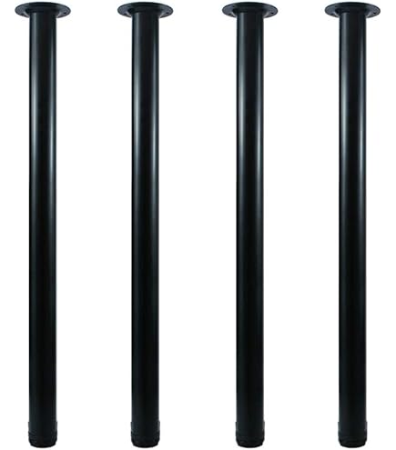 4 Patas De Mesa Metálicas Ajustables LCSDLHLSY – 30 Pulgadas (76 Cm) – Negras, Industriales – Soportan 500 Lbs – Incluyen Tornillos Y Protectores