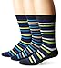 Yelete Mens Colorful Stripe Cool Crew Dress Socks 6-pair Pack Size 10-13 Multicolor