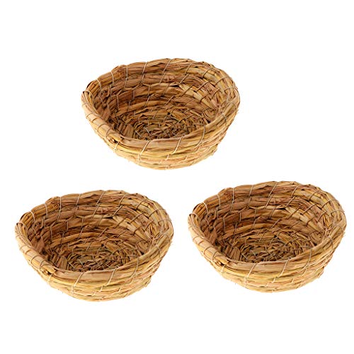 KESOTO 3pcs Gewebtes Stroh Vogel Nest Käfig Vogelhaus/Bett Haus Für Papagei Taube – Bild 4