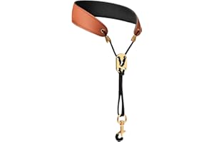 Miwayer Sax Neck Strap Professional Saxophone Harness Leather Padded Soft Neck Sling For Baritone Alto Tenor Soprano Baritone