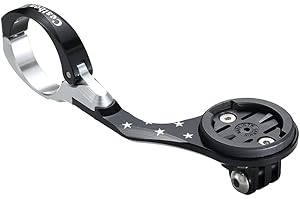 Cestbon Bike Out Front Combo Mount for Garmin Edge Wahoo Elemnt&Bolt,Mini Bryton Rider Stages Dash Handlebar Universal Computer Mount for Gopro, Bicycle Light(Black Sliver)