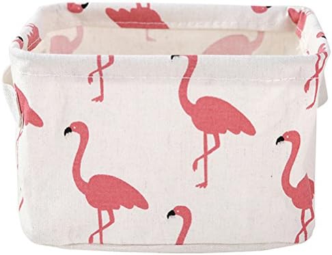 Saumota Home Organizer Nursery Baskets Desktop Storage Storage Bins-White Flamingo