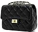 ilishop Women's Fashion Shoulder Bag Quilting Chain Cross Korean Ladies Handbag (Black)