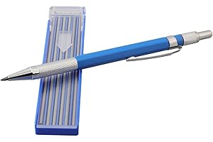 .Silver Streak Welders Pencil With 12 Pcs Round Silver Refills, Metal Marker.