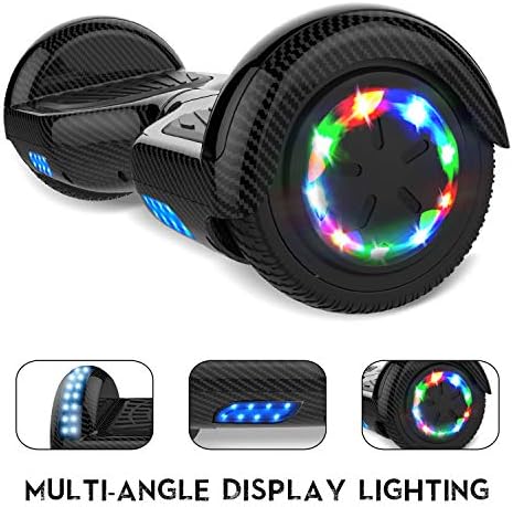 RCB Gyropode Hoverboard pour Enfant et Adulte, Overboard Electrique 6.5 Pouces avec Bluetooth-Musique/LED-Roue Clignotante, E-Skateboards Cadeau pour Noël