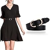 CaserBay Women's Belt Soft Genuine Leather Belts Waist Belt Solid Color Gold Buckle Waistband For Pants, Jeans & Dress