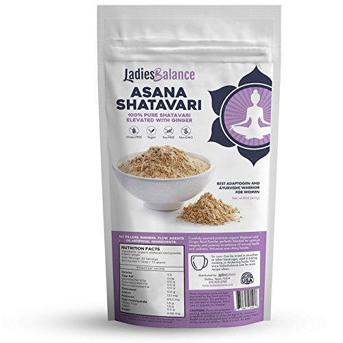 Women's Adaptogen, Adrenal Fatigue Relief and Balance 100% Pure Organic Shatavari Root Powder Elevated with Ginger for Increased Bioavailability