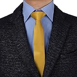 Yellow Stripe Skinny Tie Matching Gift Box Set Goldenrod valentines day PS1031 One Size Goldenrod
