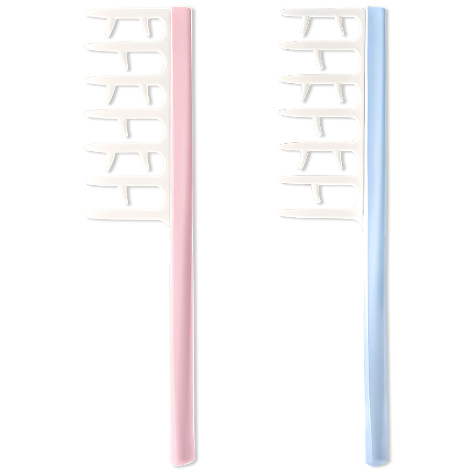 Photo 1 of 2pcs Antlers-shaped Seam Comb Set - Fluffy Ladies Styling Comb, Perfect Hairdressing Tool for Home, Salon, and Barber Shop Use.