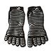 Full Toe Socks with Grips, 5 Finger Socks, Yoga, Pilates, Barre, Dance, Anti Non Slip Skid, Slip Free, for Women & Men, Size M/L, 3 Pairs - White, Grey, Black