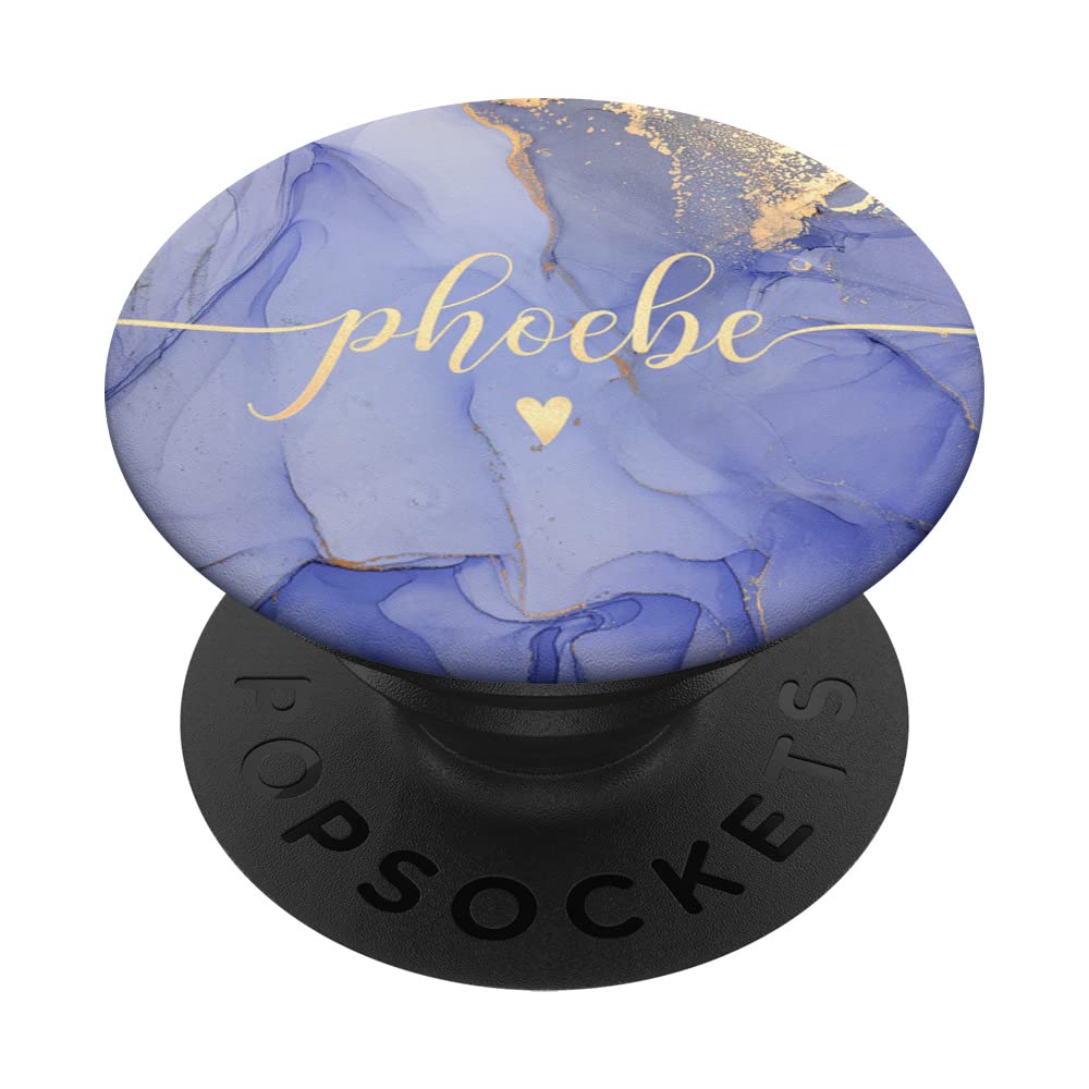 Phoebe Letter P Initial Cute Purple Personalized PopSockets Swappable PopGrip